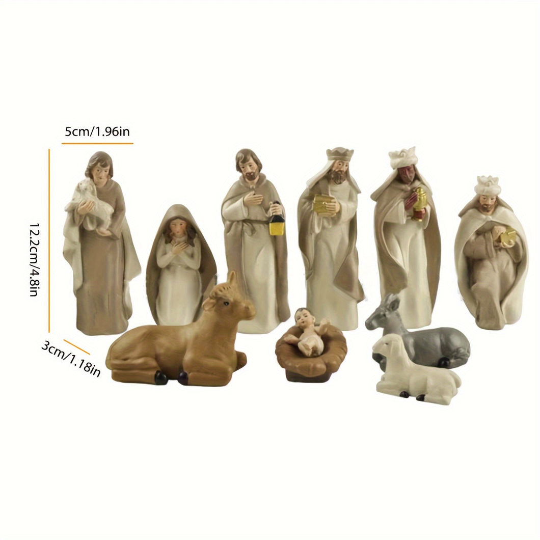 Holy Nativity Scene Set – Celebrate Christmas with Baby Jesus & Manger Figurines